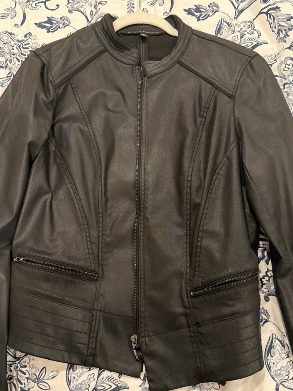 White House Black Market Black Women's Leather Moto Jacket